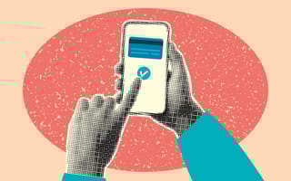 A user accesses an online banking app on their smartphone.